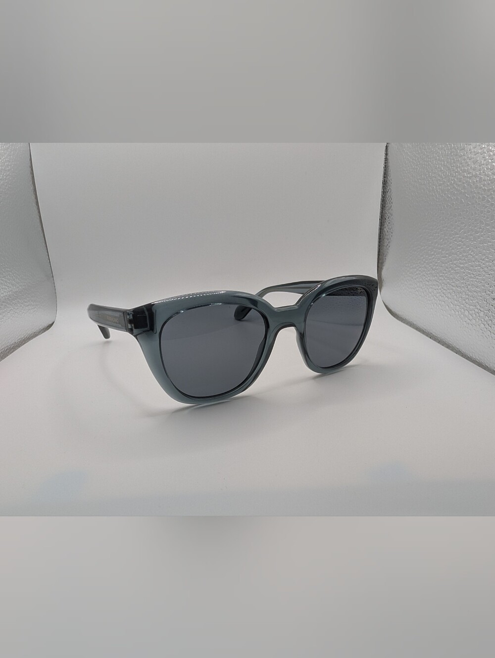 FERRAGAMO Blue Grey Translucent Frame Sunglasses Made in Italy MSRP $380